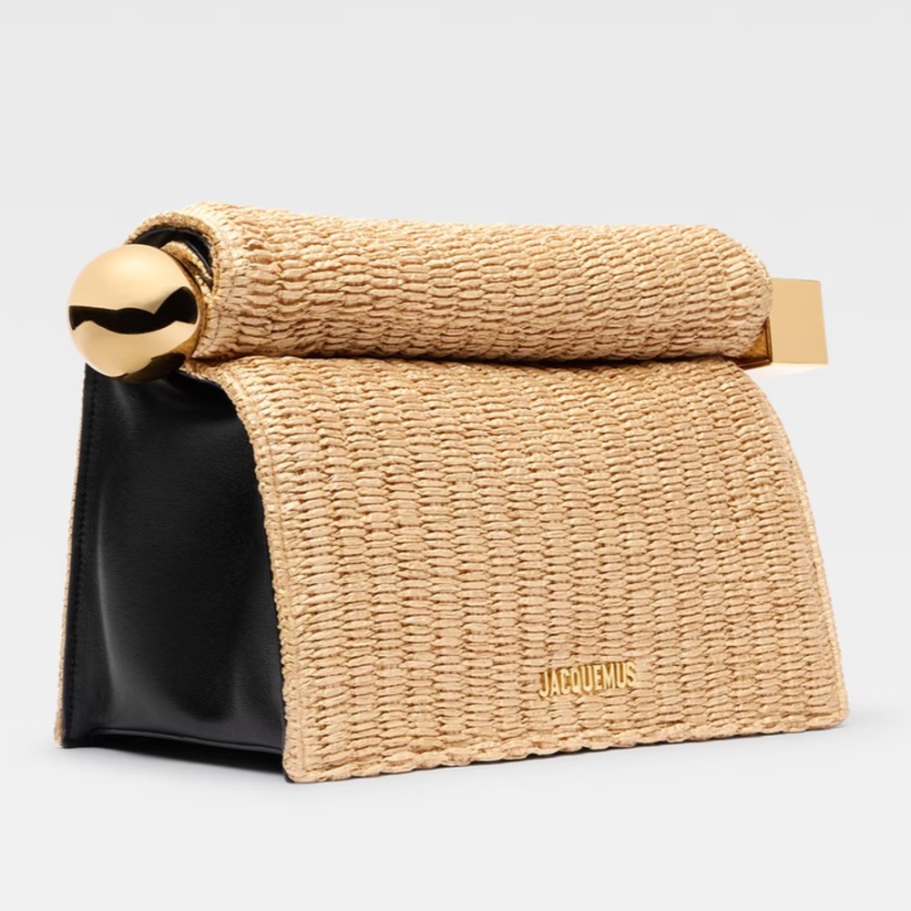 JACQUEMUS Le Rond Carré Raffia Clutch - GOOD CONDITION - Picture 6 of 10